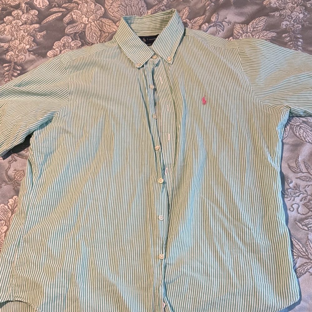 Polo Ralph Lauren Light Green Striped Shirt #1